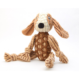 EEToys Corduroy Dog Toy Brown Dog 26cm x 20cm
