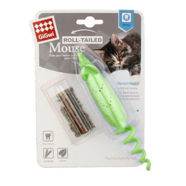 Gigwi Roll Tailed Mouse, Green