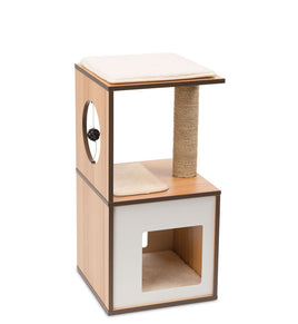 Premium Cat Furniture V-Box Small - Walnut